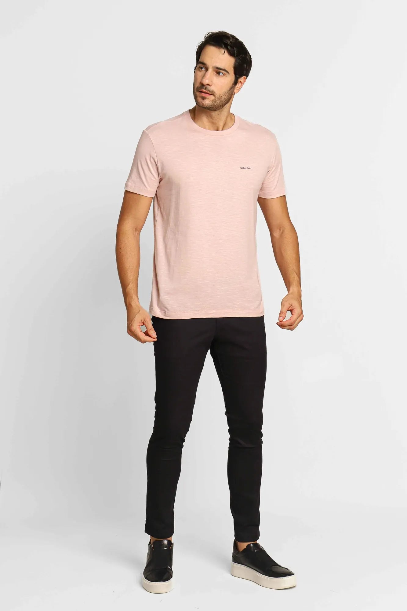 Camiseta Calvin Klein Slim Flame Rosa Claro - Henri Store