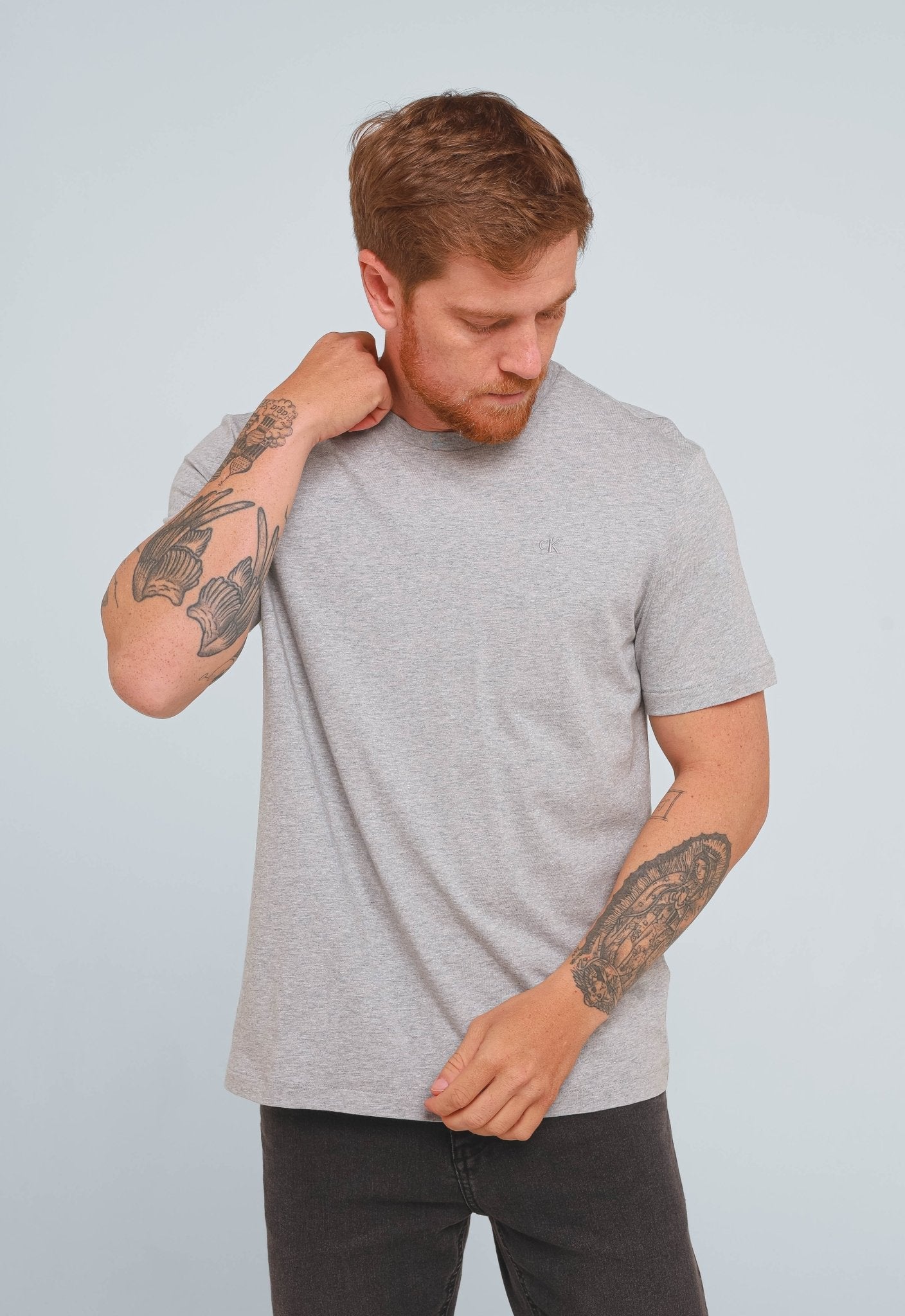 Camiseta Calvin Klein Smooth Cotton Cinza - Henri Store