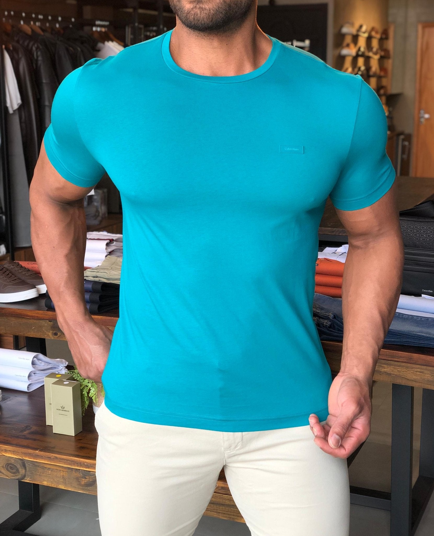 Camiseta Calvin Klein Smooth Cotton Logo Peito - Henri Store