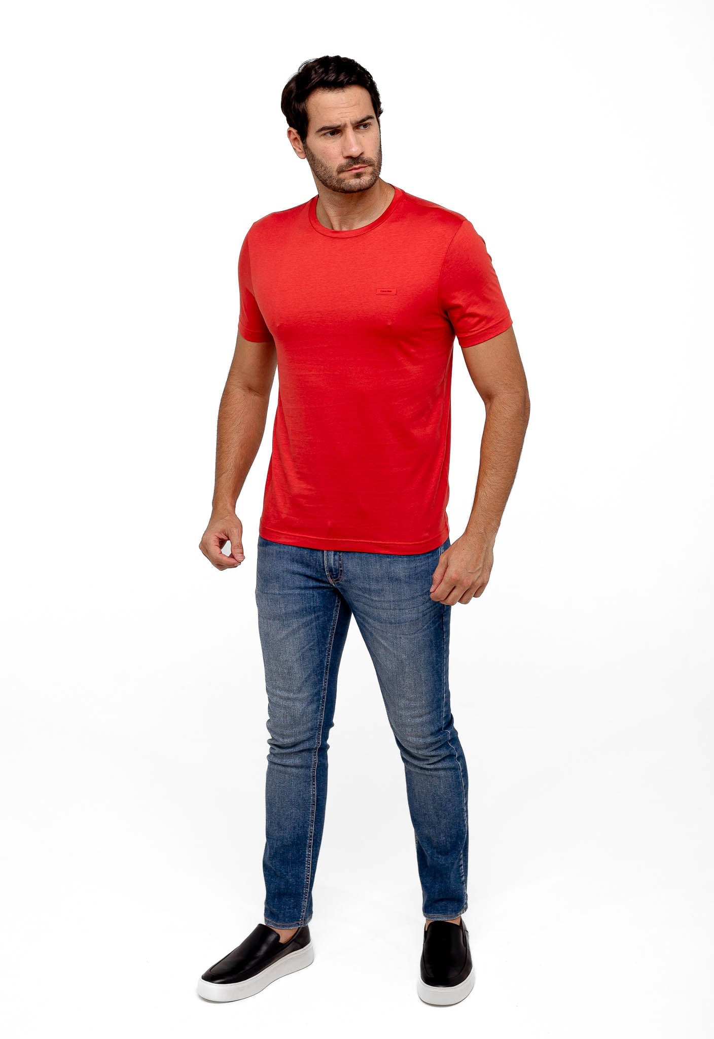 Camiseta Calvin Klein Smooth Cotton Logo Peito - Henri Store