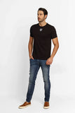 Camiseta Diesel Slim Logo Central Preta - Sale - Henri Store