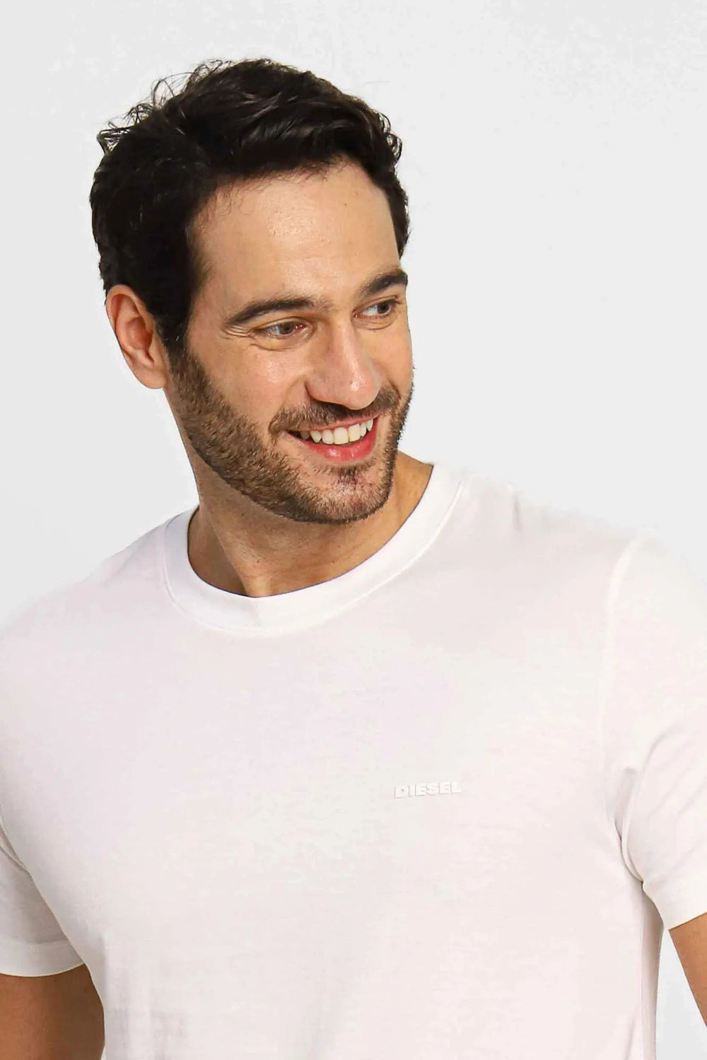 Camiseta Diesel Slim Logo Peito Branco - Sale - Henri Store