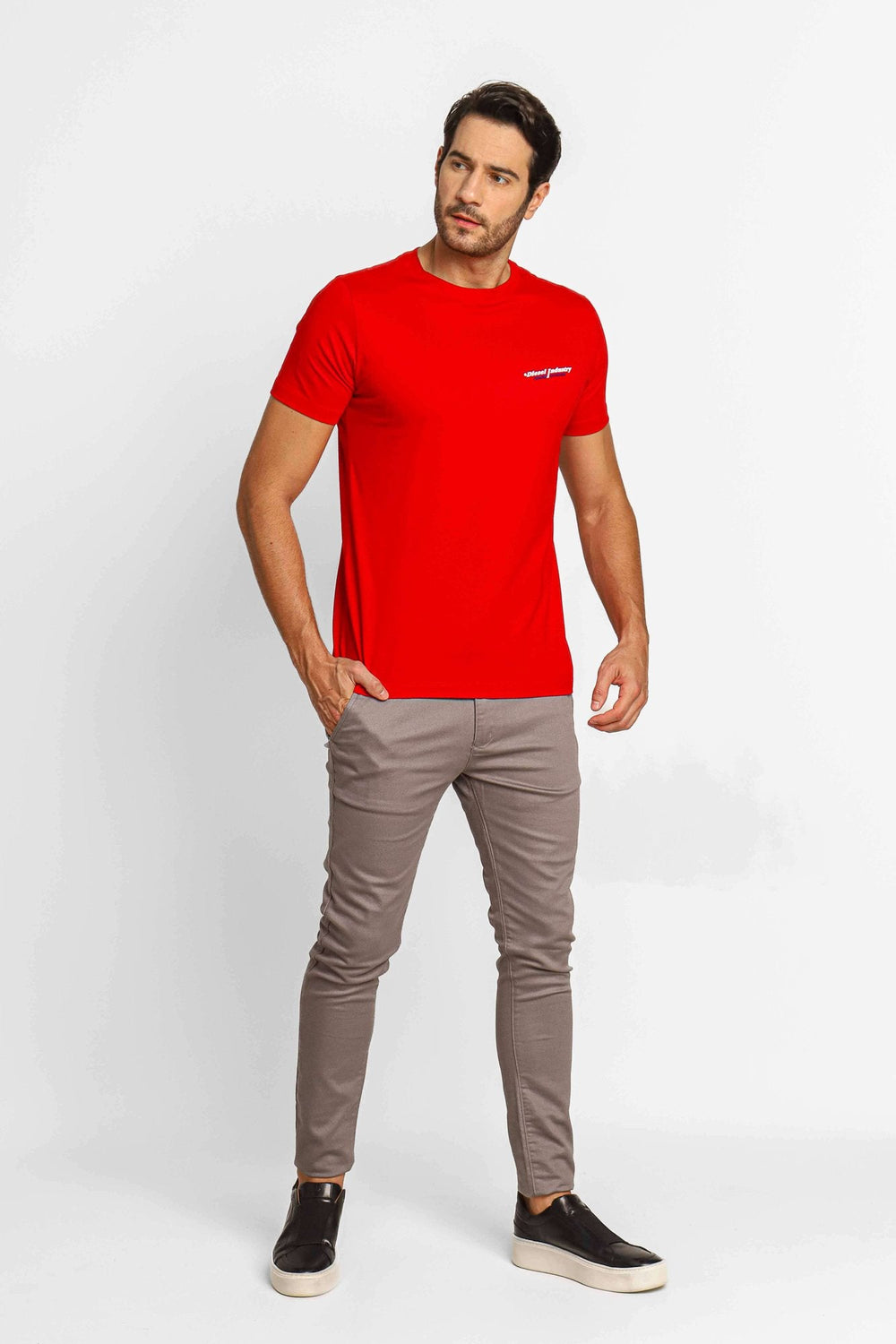 Camiseta Diesel Slim Logo Peito Vermelha - Sale - Henri Store
