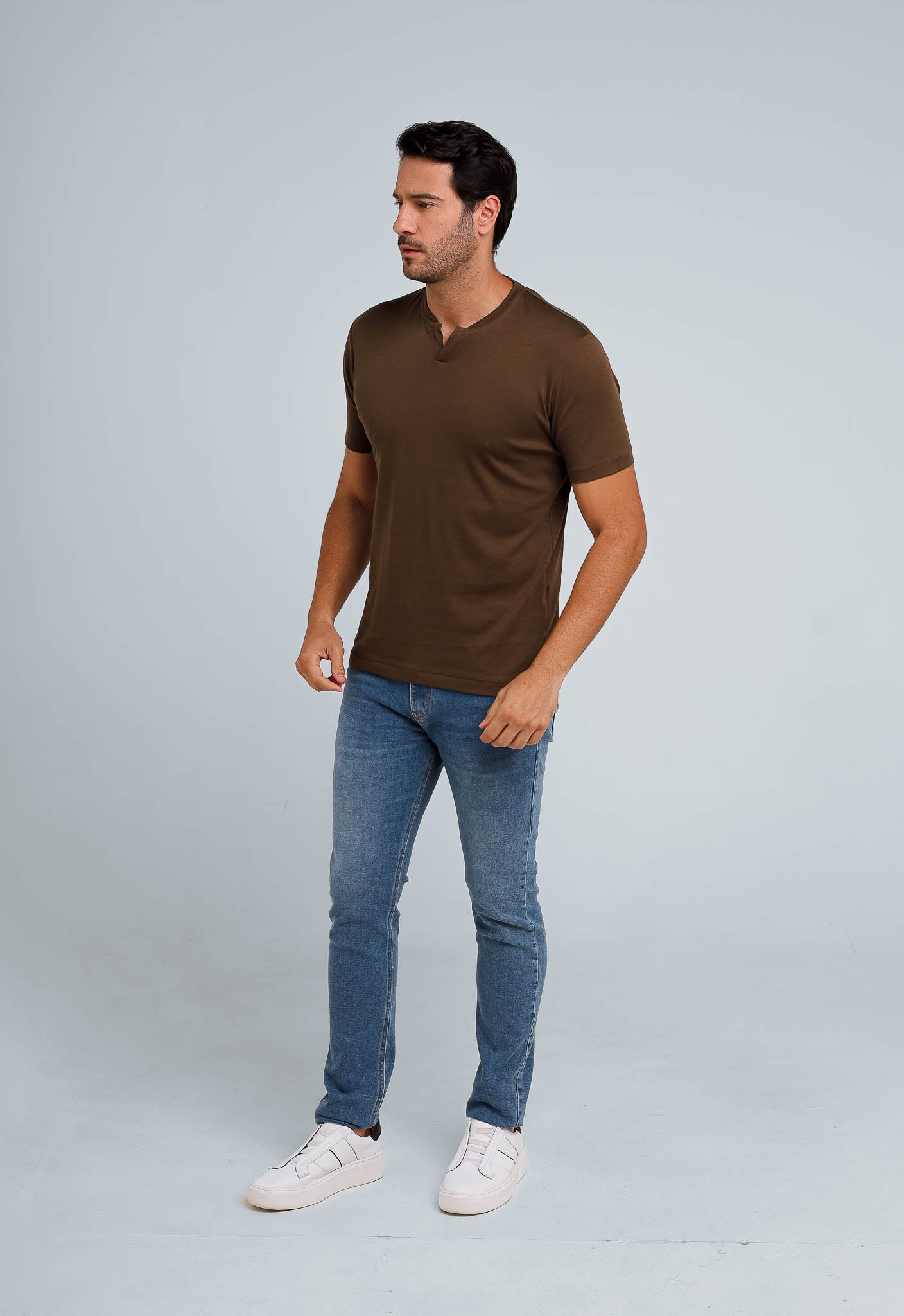 Camiseta Dom Henrico Pima Interloque Gola Diferenciada - Henri Store