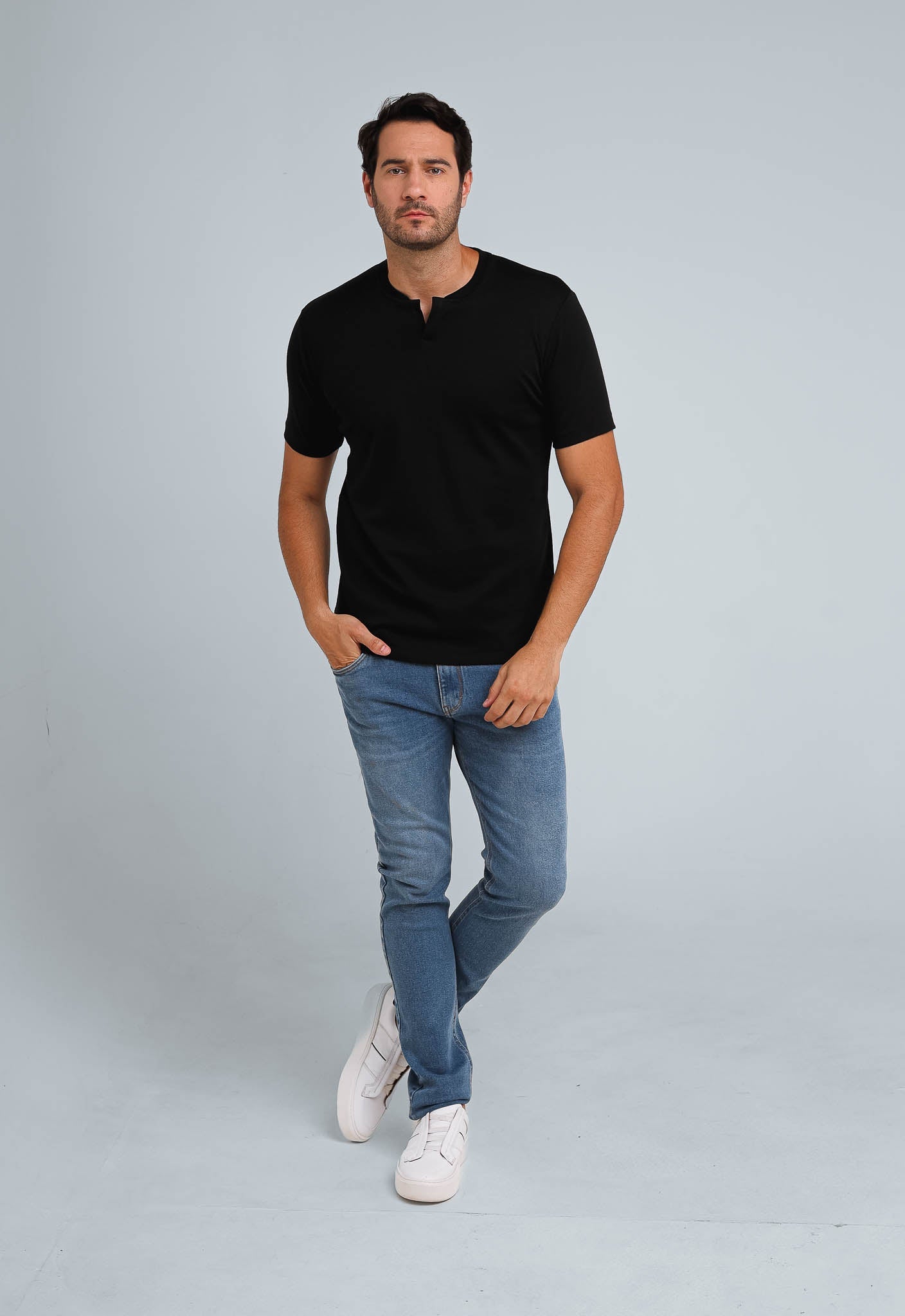 Camiseta Dom Henrico Pima Interloque Gola Diferenciada - Henri Store