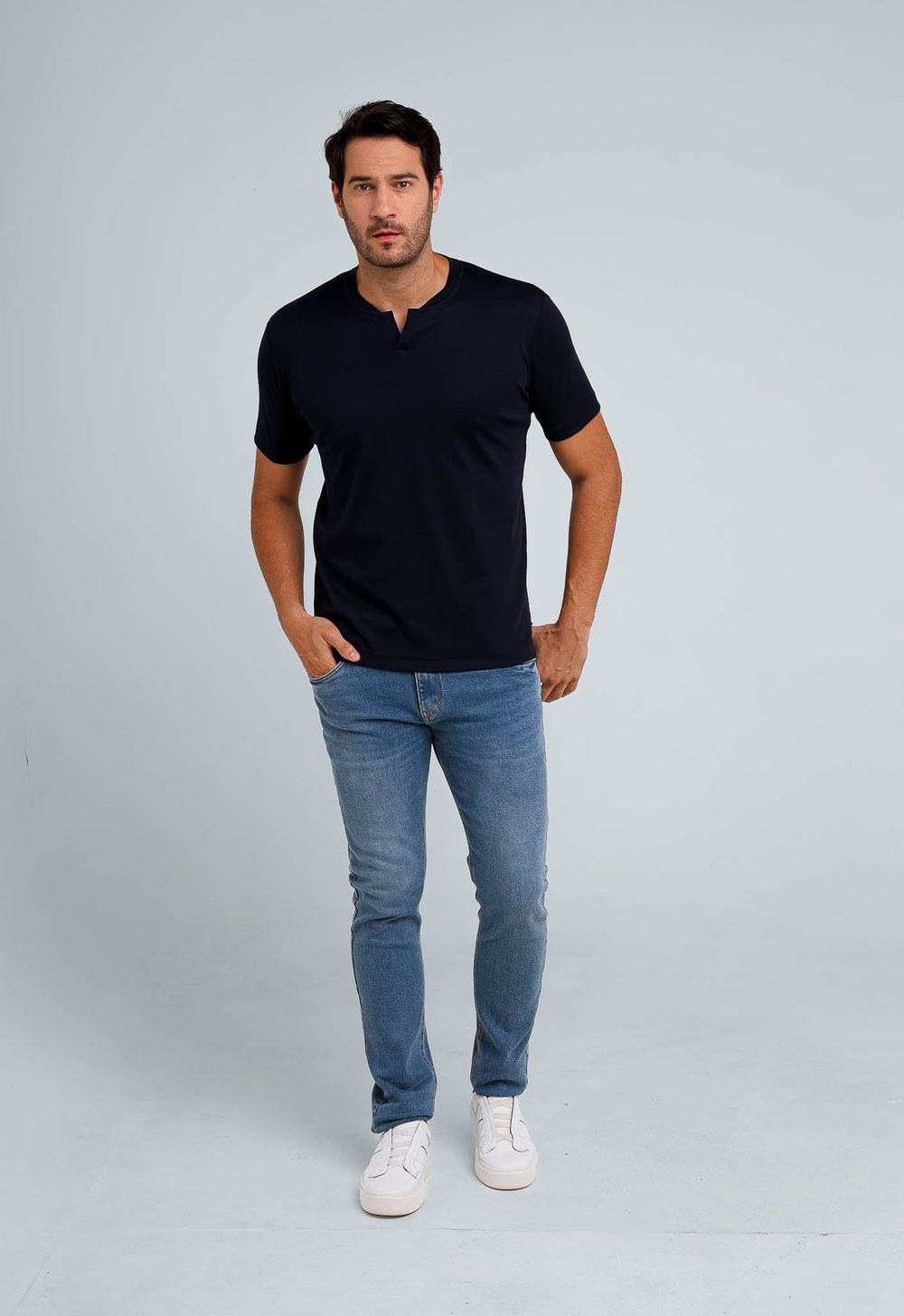 Camiseta Dom Henrico Pima Interloque Gola Diferenciada - Henri Store