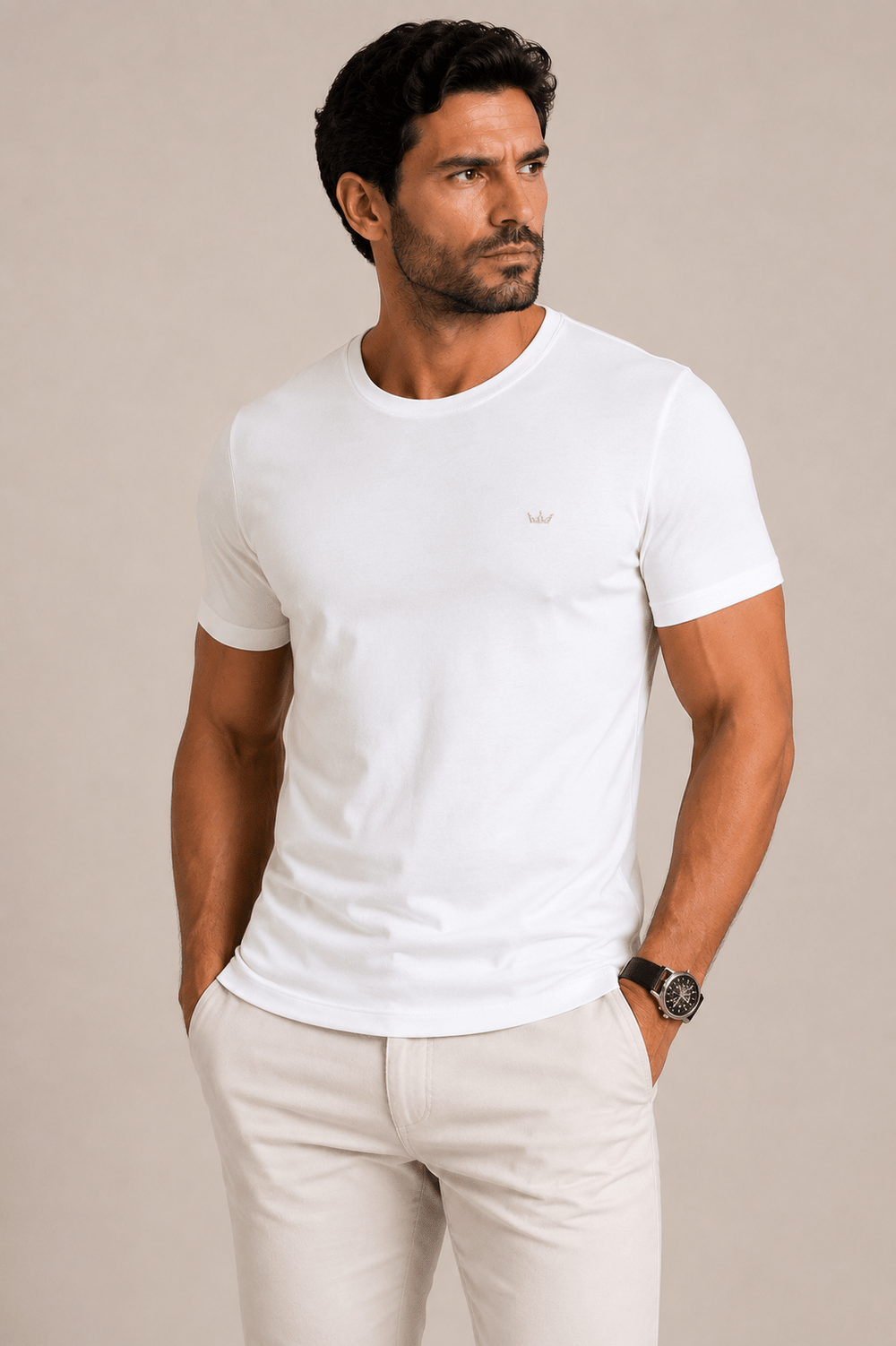 Camiseta Dom Henrico Slim Algodão Egípcio - Henri Store