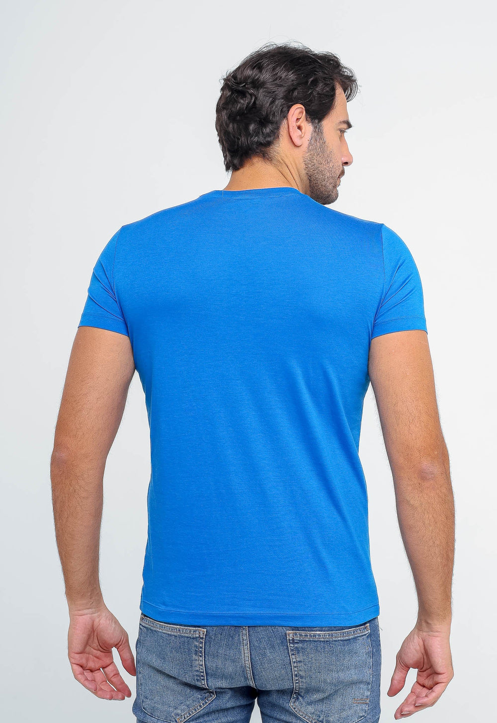 Camiseta Emporio Armani Logo Peito Azul - Henri Store