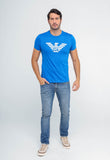 Camiseta Emporio Armani Logo Peito Azul - Henri Store