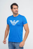 Camiseta Emporio Armani Logo Peito Azul - Henri Store