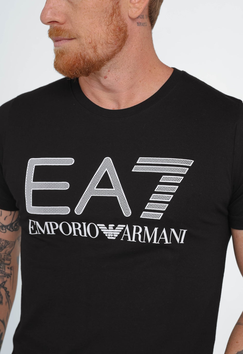 Camiseta Emporio Armani Preto Cotton Logo Ea7 Branco - LIVE - Henri Store