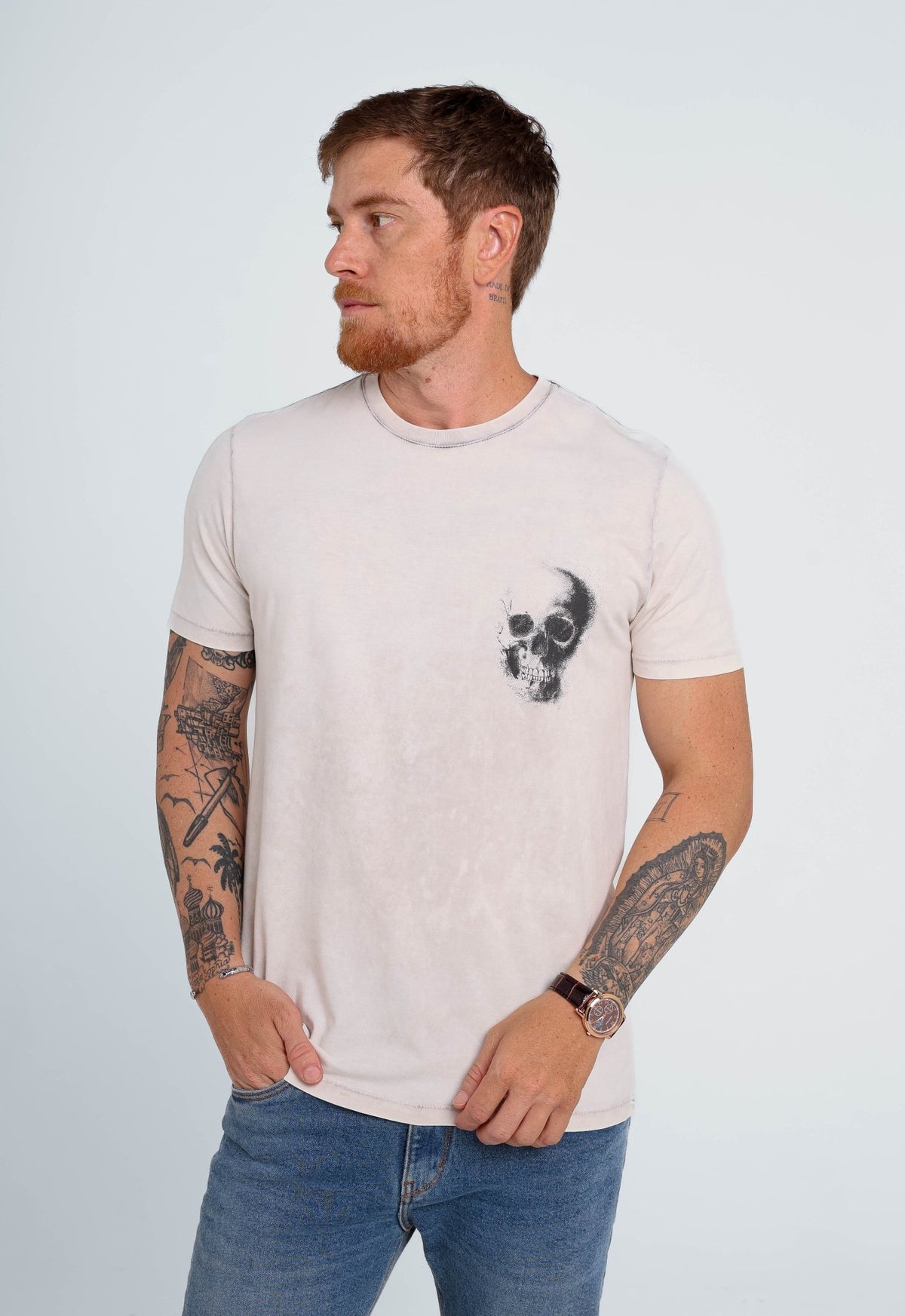 Camiseta John John Gloom Slim Fit Cinza Claro - Henri Store