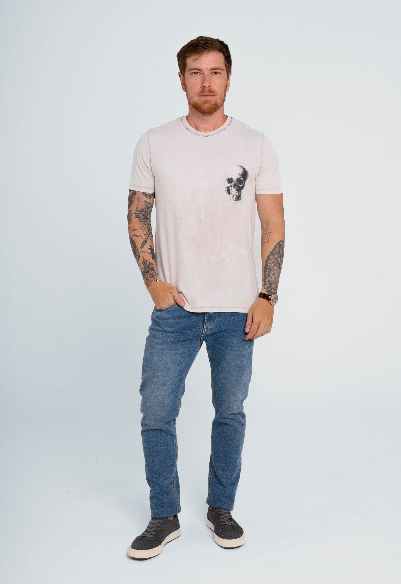 Camiseta John John Gloom Slim Fit Cinza Claro - Henri Store