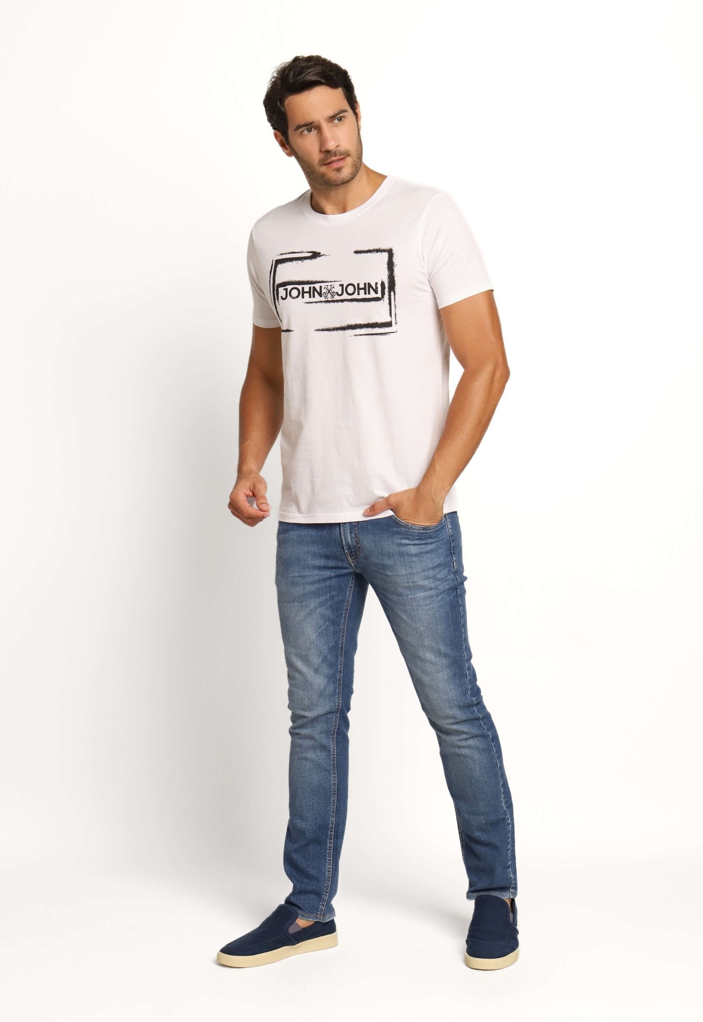 Camiseta John John Post Spray Branco - Henri Store