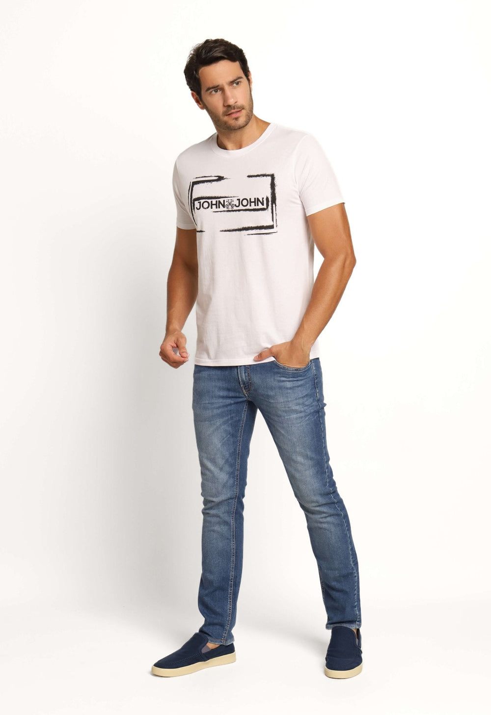 Camiseta John John Post Spray Branco - Henri Store