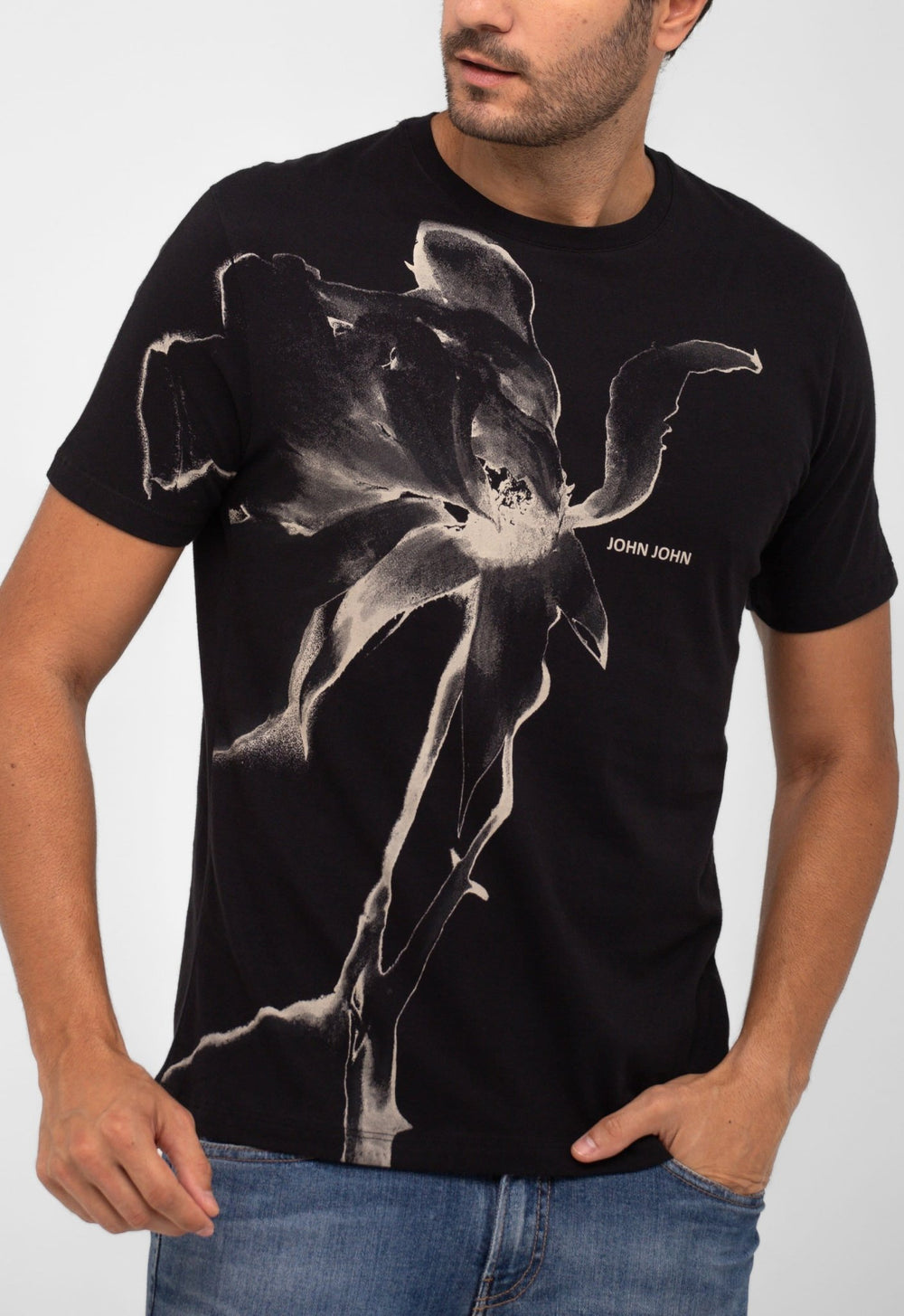 Camiseta John John Regular Fit Dark Flower - Henri Store