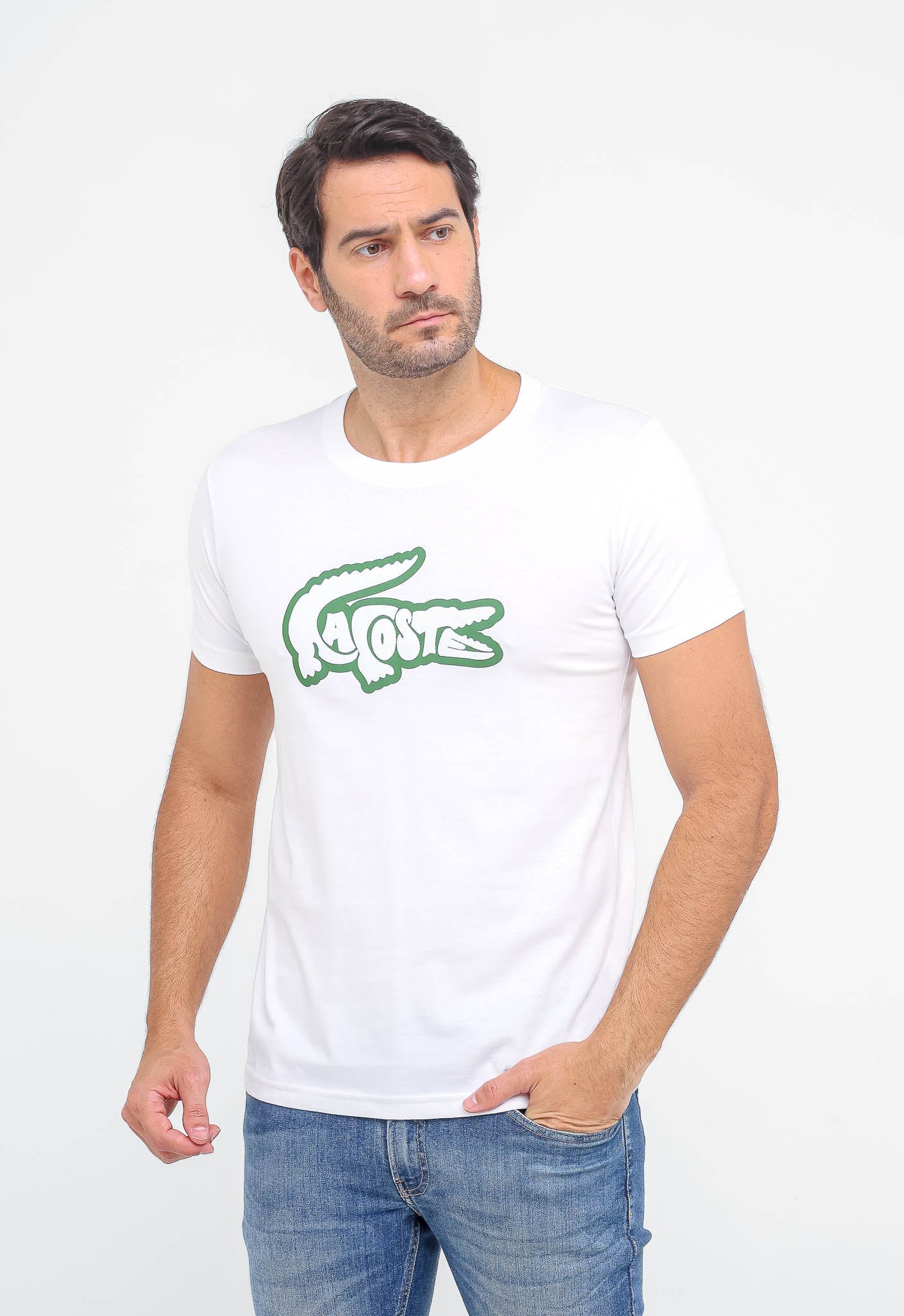 Camiseta Lacoste Logo Central Alto Relevo - Henri Store