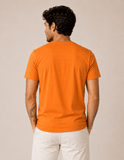 Camiseta Lacoste Regular Fit Laranja Basica Gola V - LIVE - Henri Store