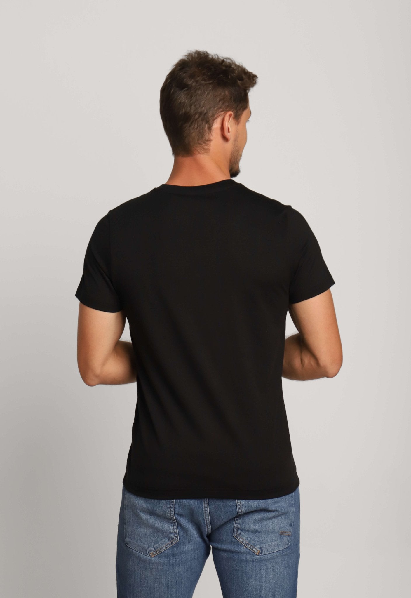 Camiseta Psycho Bunny Pima Logo Central Preto - Henri Store