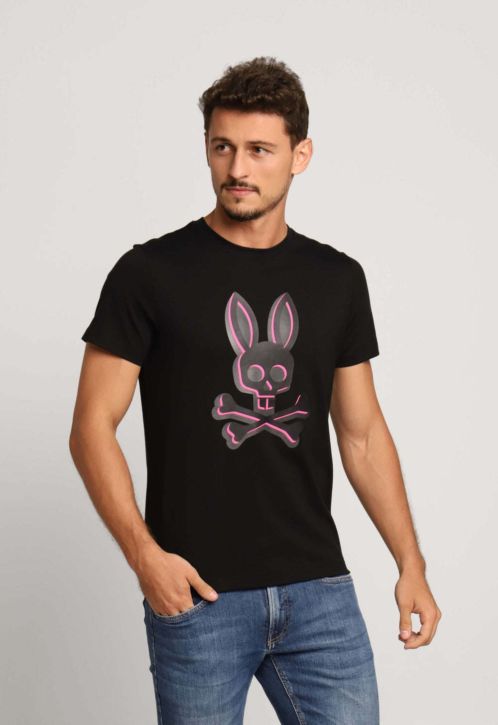 Camiseta Psycho Bunny Pima Logo Central Preto - Henri Store