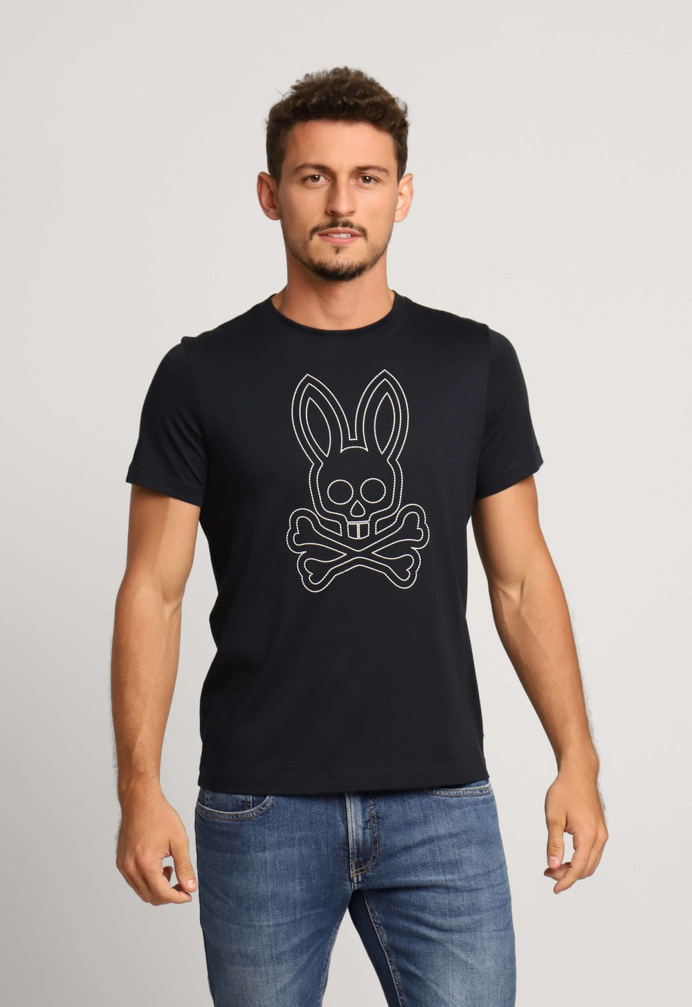 Camiseta Psycho Bunny Pima Logo Central Preto - Henri Store