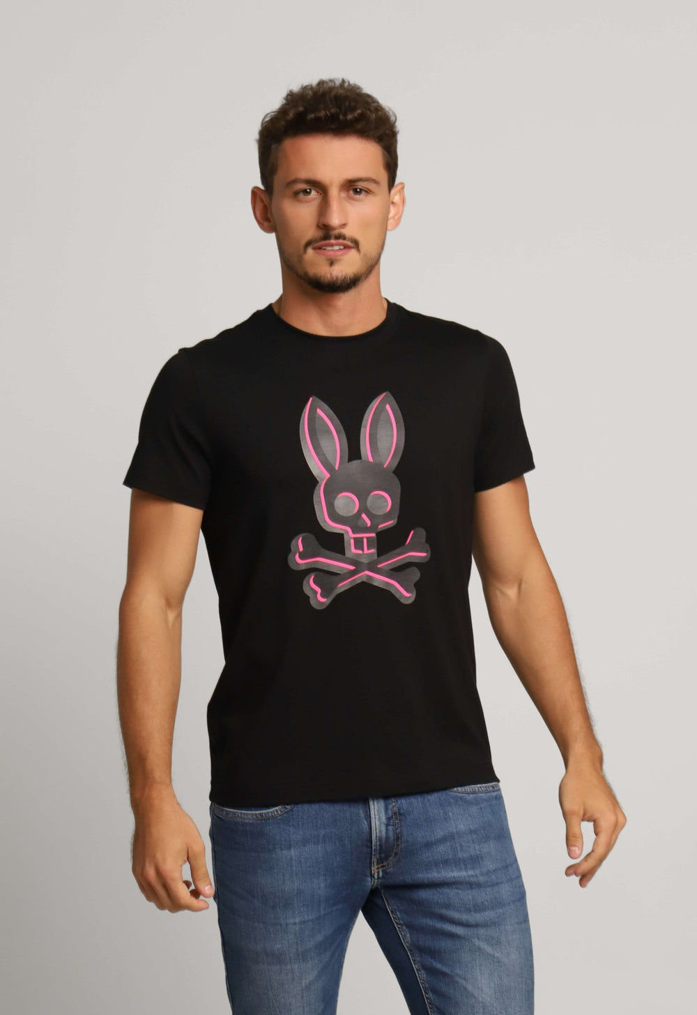 Camiseta Psycho Bunny Pima Logo Central Preto - Henri Store