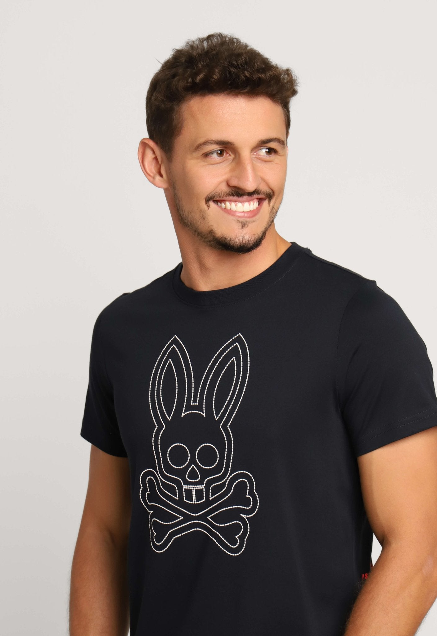Camiseta Psycho Bunny Pima Logo Central Preto - Henri Store