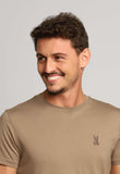 Camiseta Psycho Bunny Pima Logo Peito Cáqui - Henri Store
