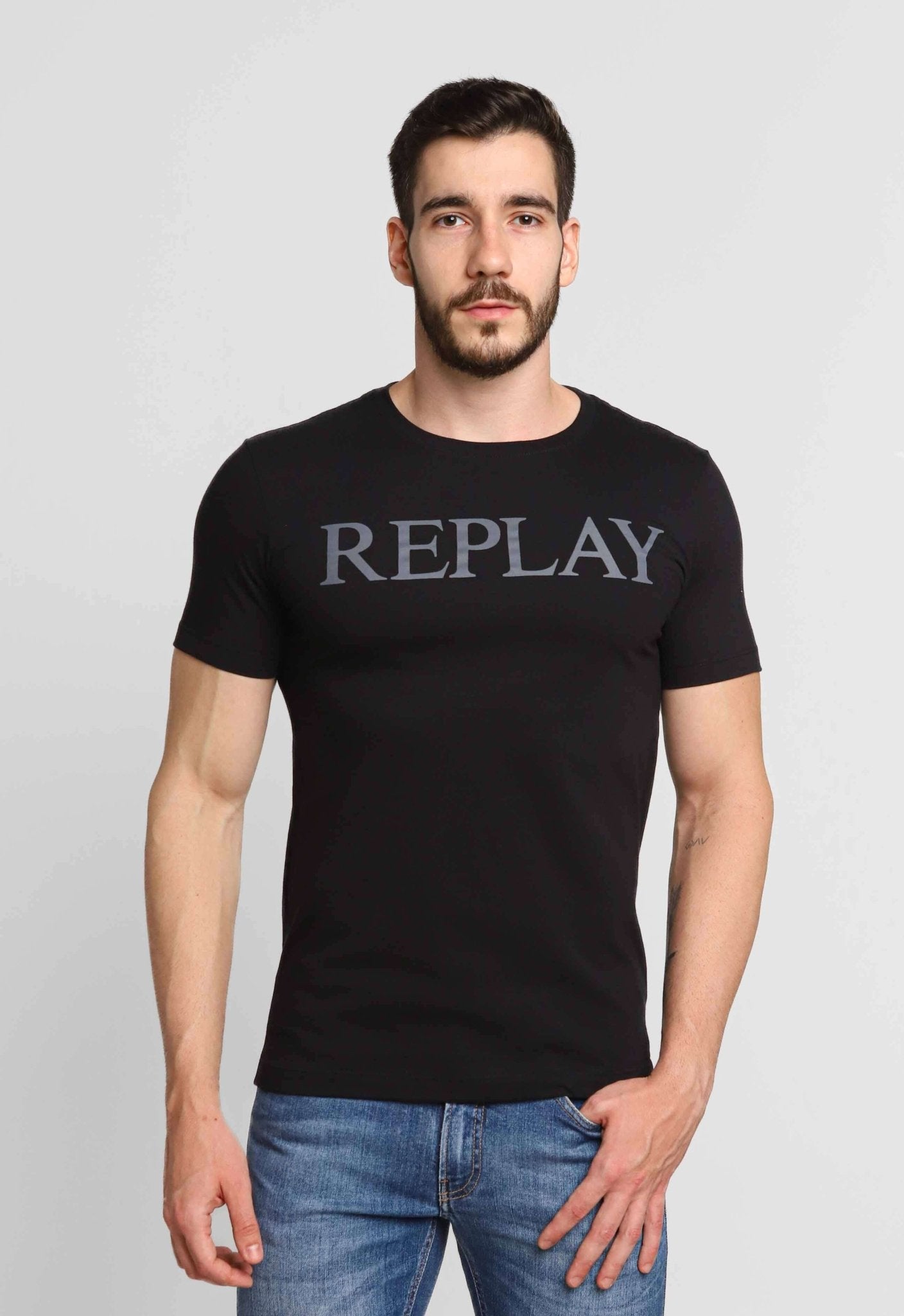 Camiseta Replay Logo Central - Henri Store