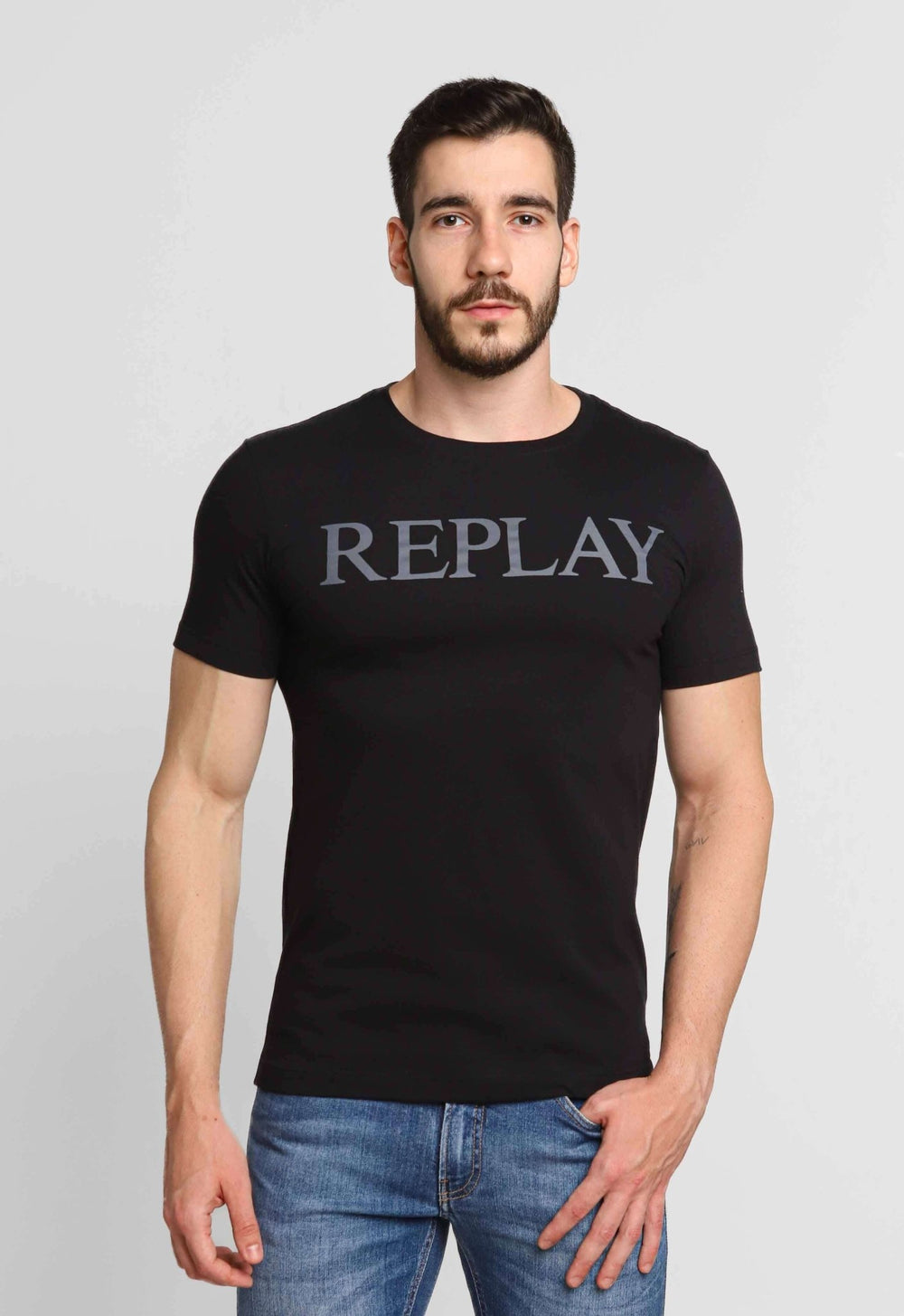 Camiseta Replay Logo Central - Henri Store