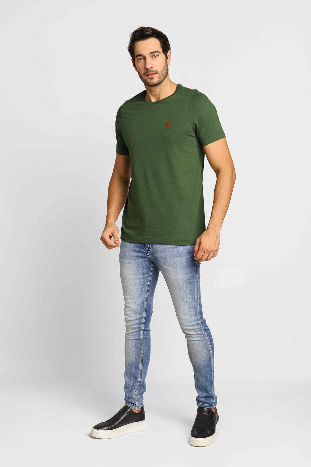 Camiseta RL Verde Militar Small Ponei Vermelho - Henri Store