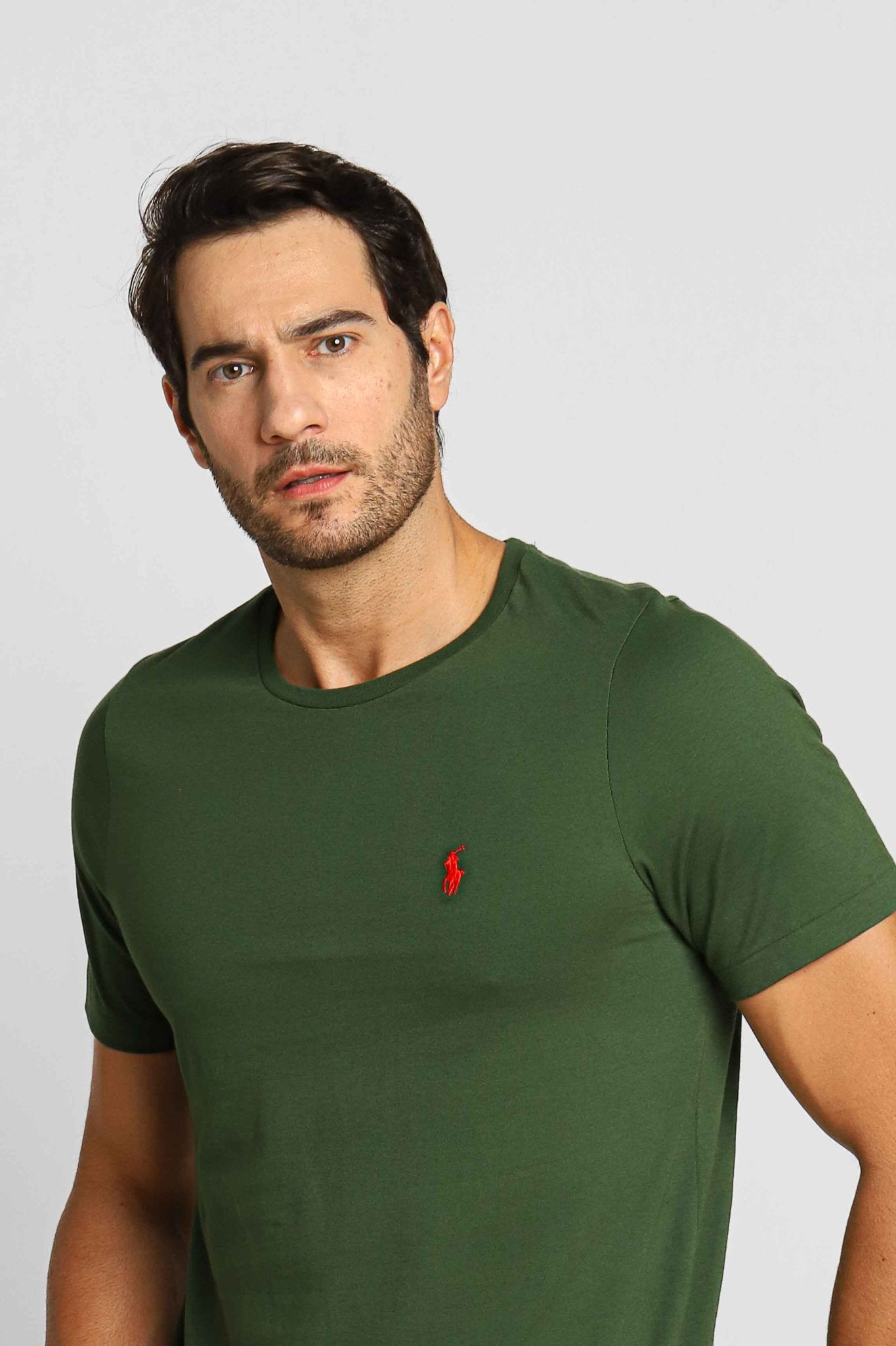 Camiseta RL Verde Militar Small Ponei Vermelho - Henri Store