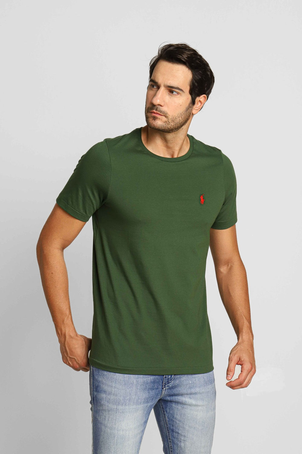 Camiseta RL Verde Militar Small Ponei Vermelho - Henri Store
