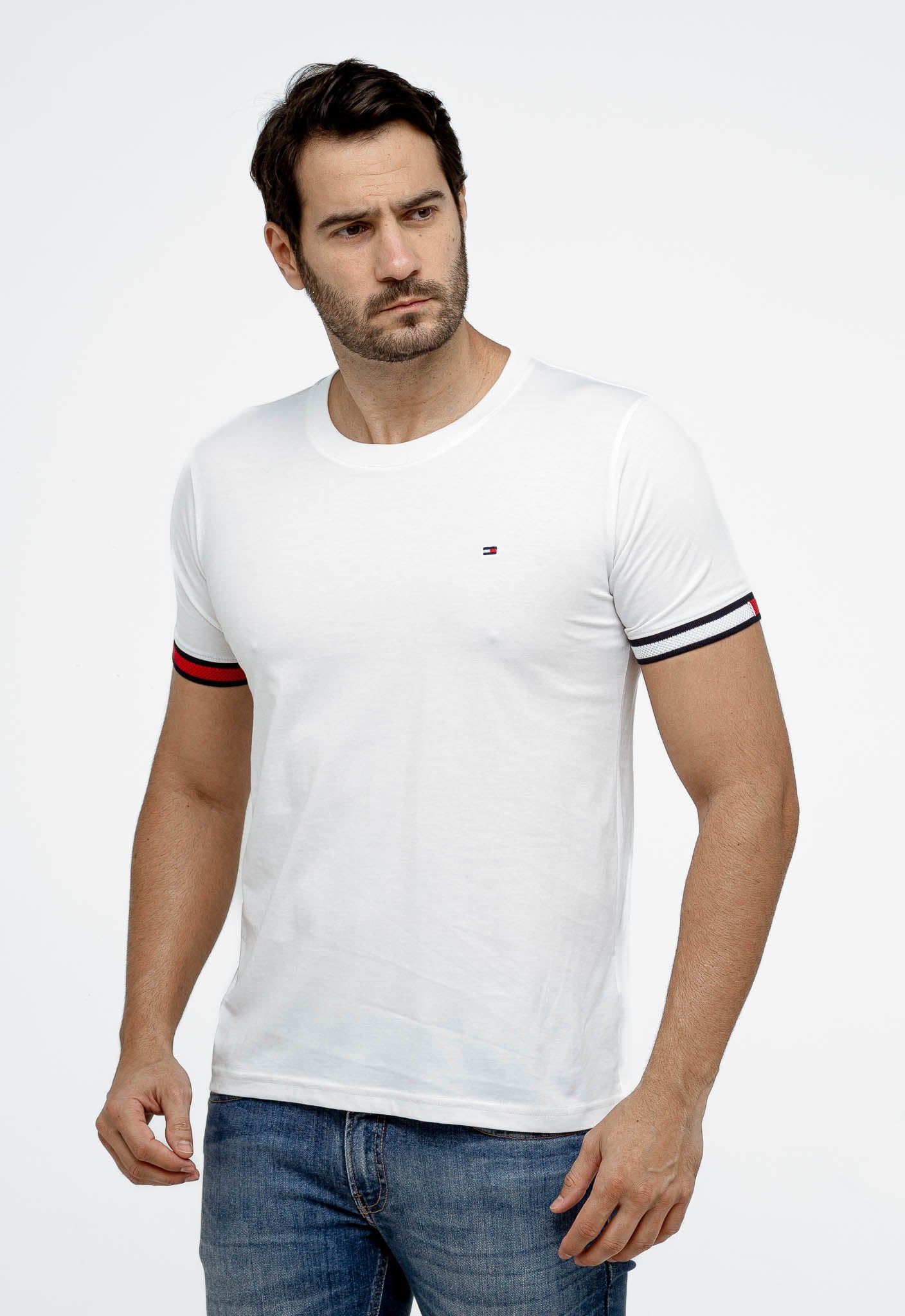 Camiseta Tommy Hilfiger Básica Friso Manga - Henri Store