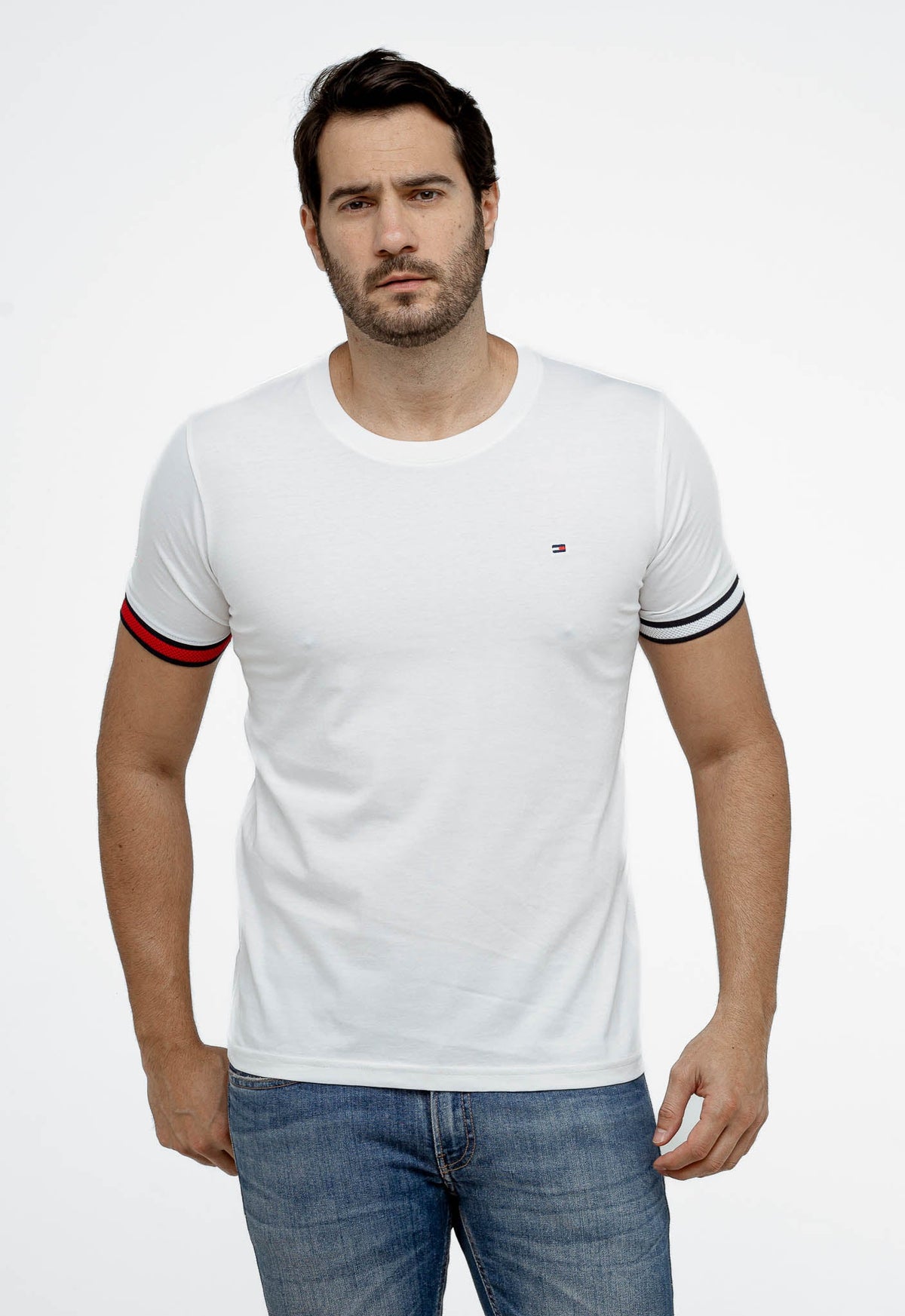 Camiseta Tommy Hilfiger Básica Friso Manga - Henri Store