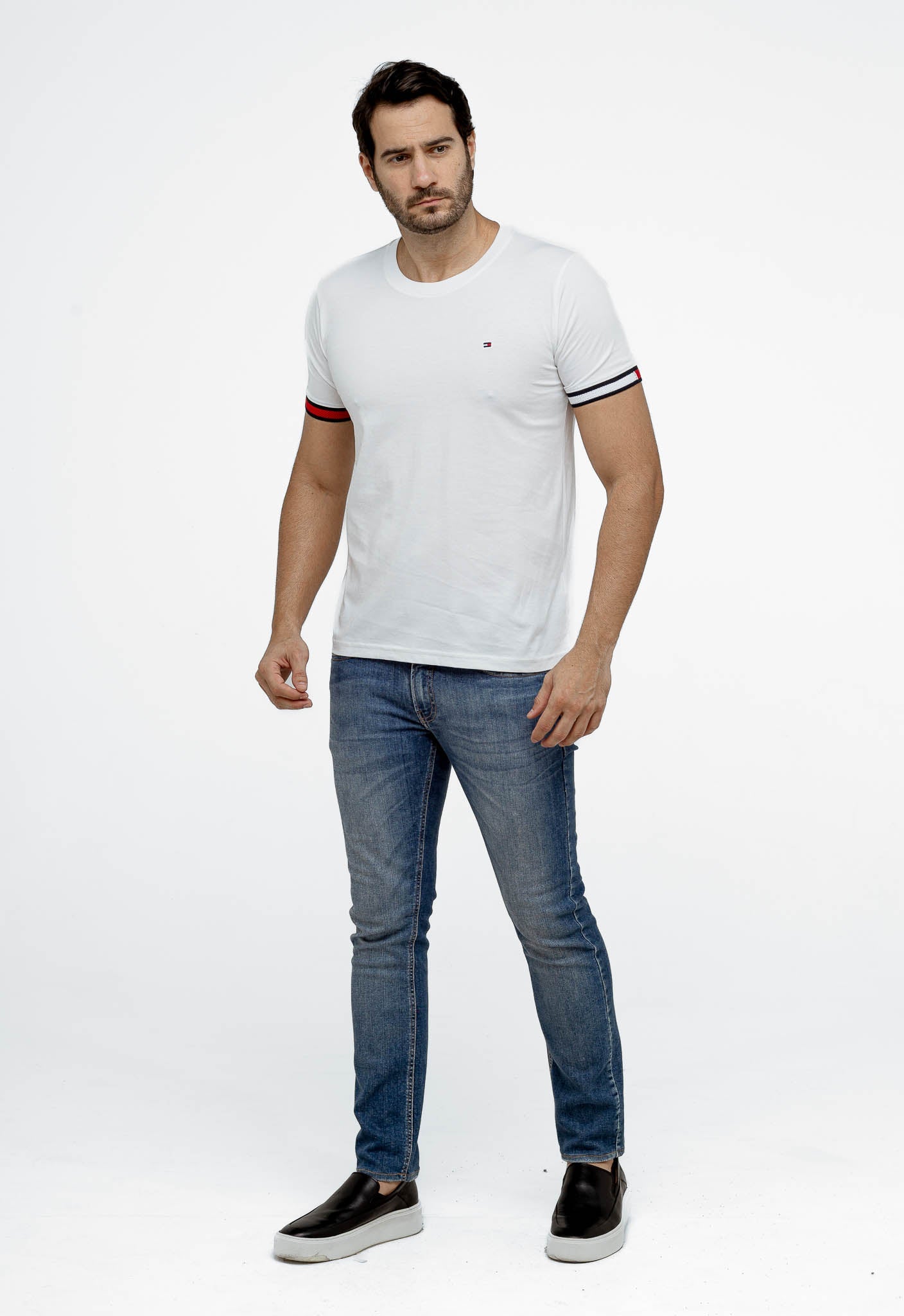 Camiseta Tommy Hilfiger Básica Friso Manga - Henri Store