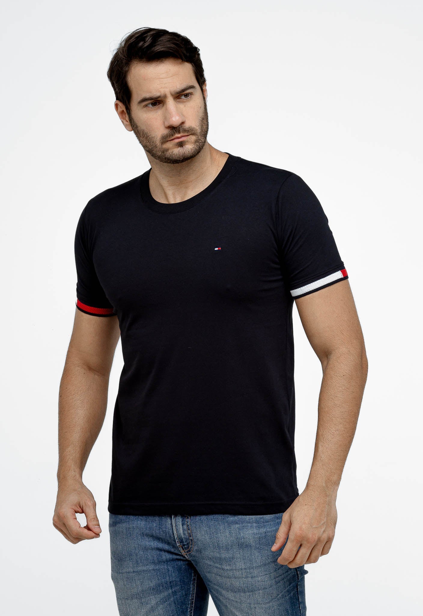 Camiseta Tommy Hilfiger Básica Friso Manga - Henri Store