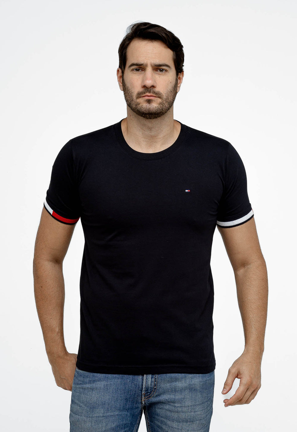 Camiseta Tommy Hilfiger Básica Friso Manga - Henri Store