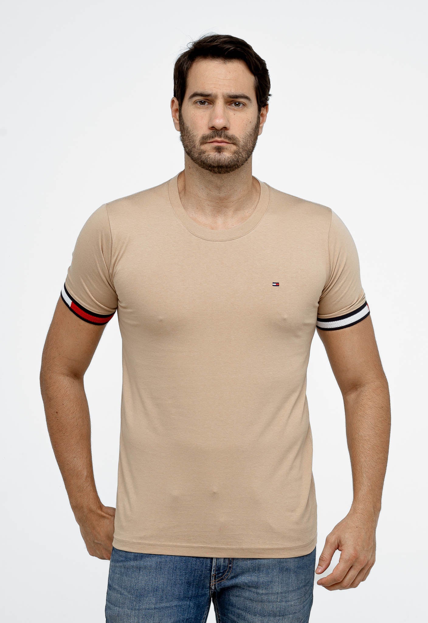 Camiseta Tommy Hilfiger Básica Friso Manga - Henri Store
