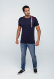Camiseta Tommy Hilfiger Básica Logo Linear - Henri Store