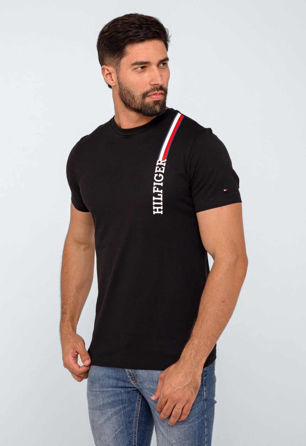 Camiseta Tommy Hilfiger Básica Logo Linear - Henri Store