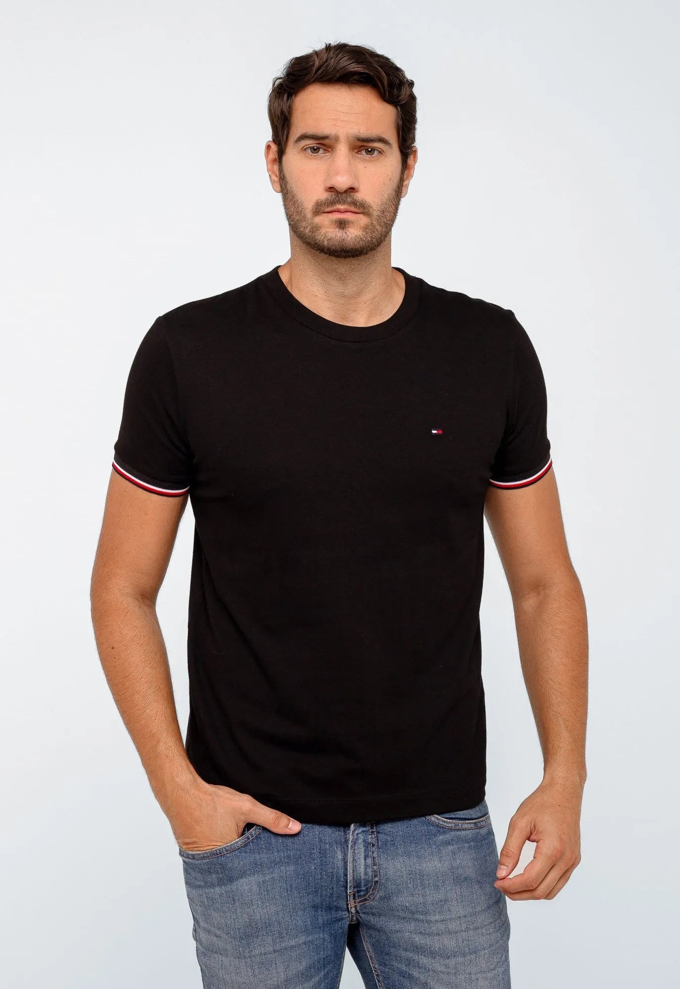 Camiseta Tommy Hilfiger em Piquet com Friso no Punho - Henri Store