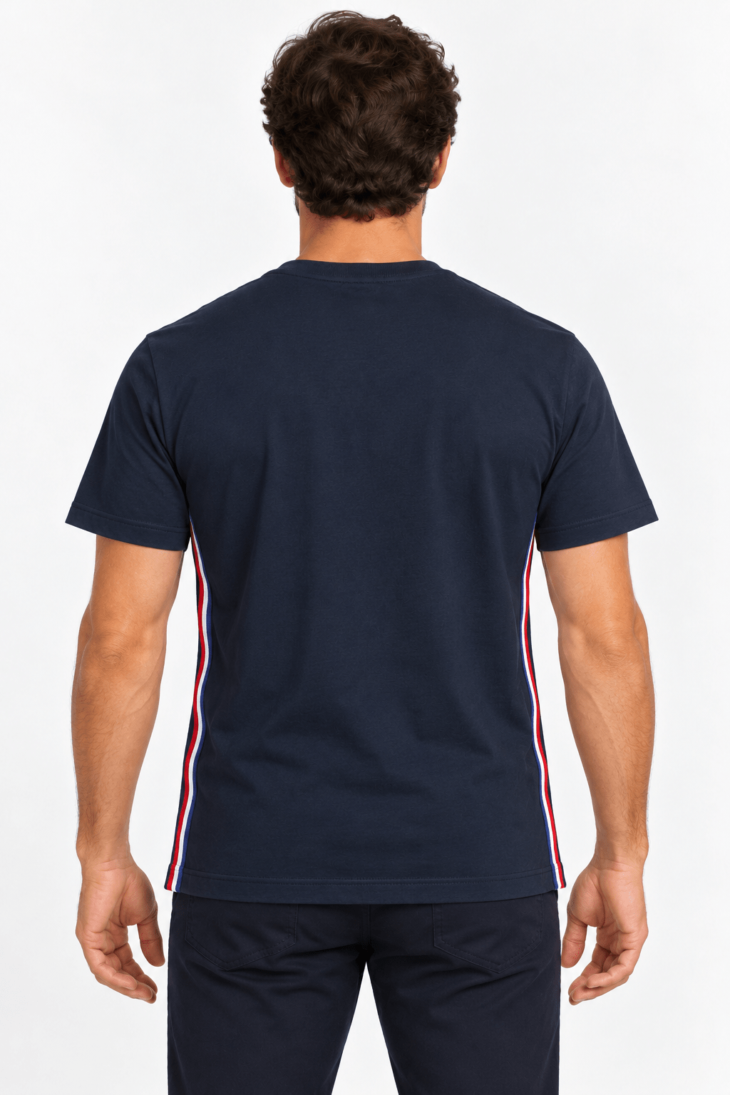 Camiseta Tommy Hilfiger Faixa Lateral Tricolor - Henri Store