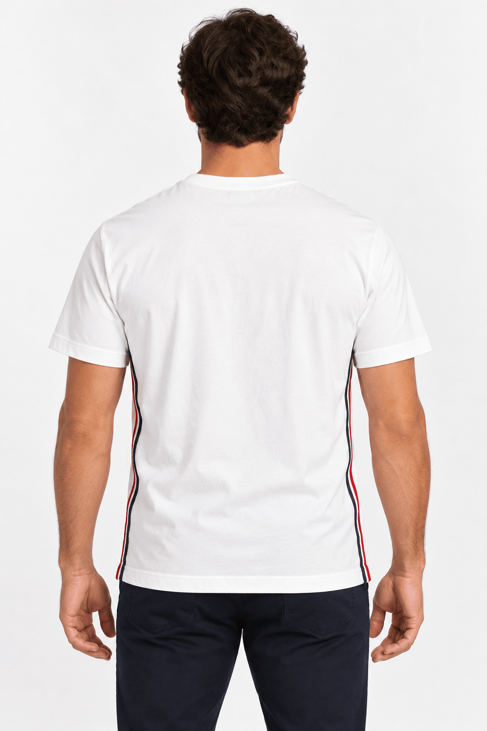 Camiseta Tommy Hilfiger Faixa Lateral Tricolor - Henri Store
