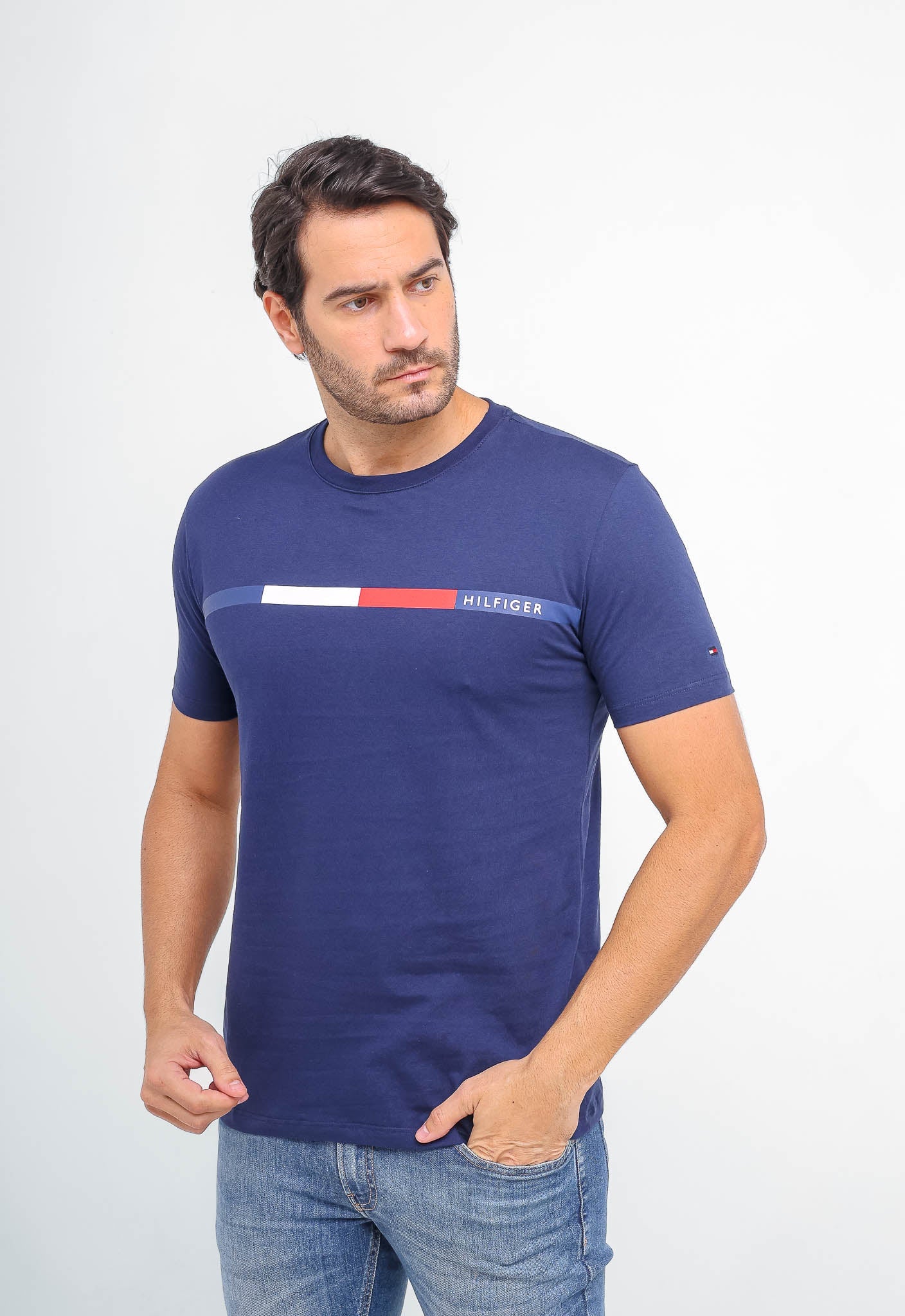 Camiseta Tommy Hilfiger Faixa Tricolor - Live - Henri Store