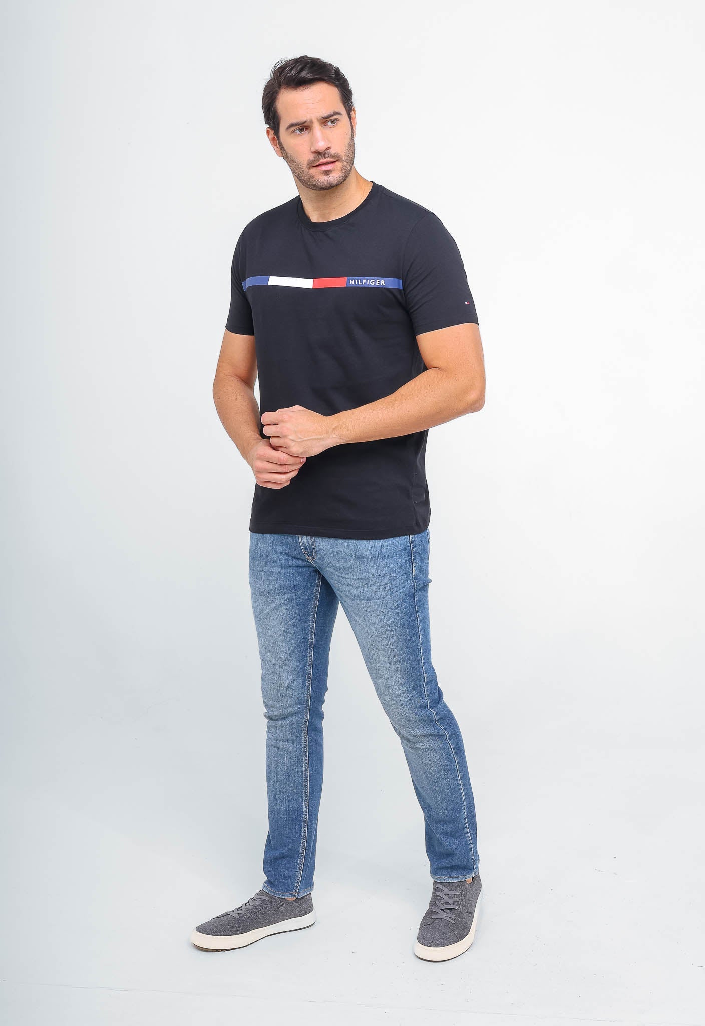 Camiseta Tommy Hilfiger Faixa Tricolor - Live - Henri Store