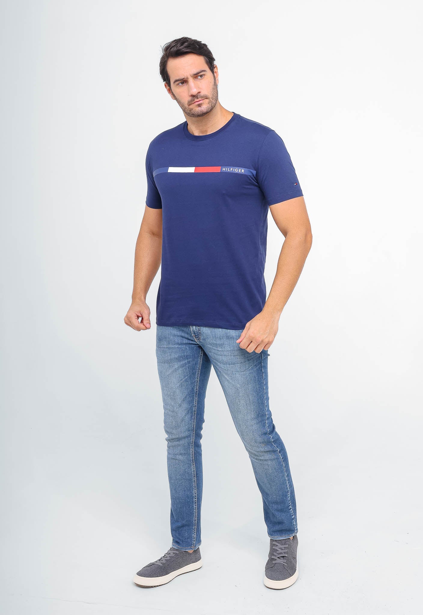 Camiseta Tommy Hilfiger Faixa Tricolor - Live - Henri Store