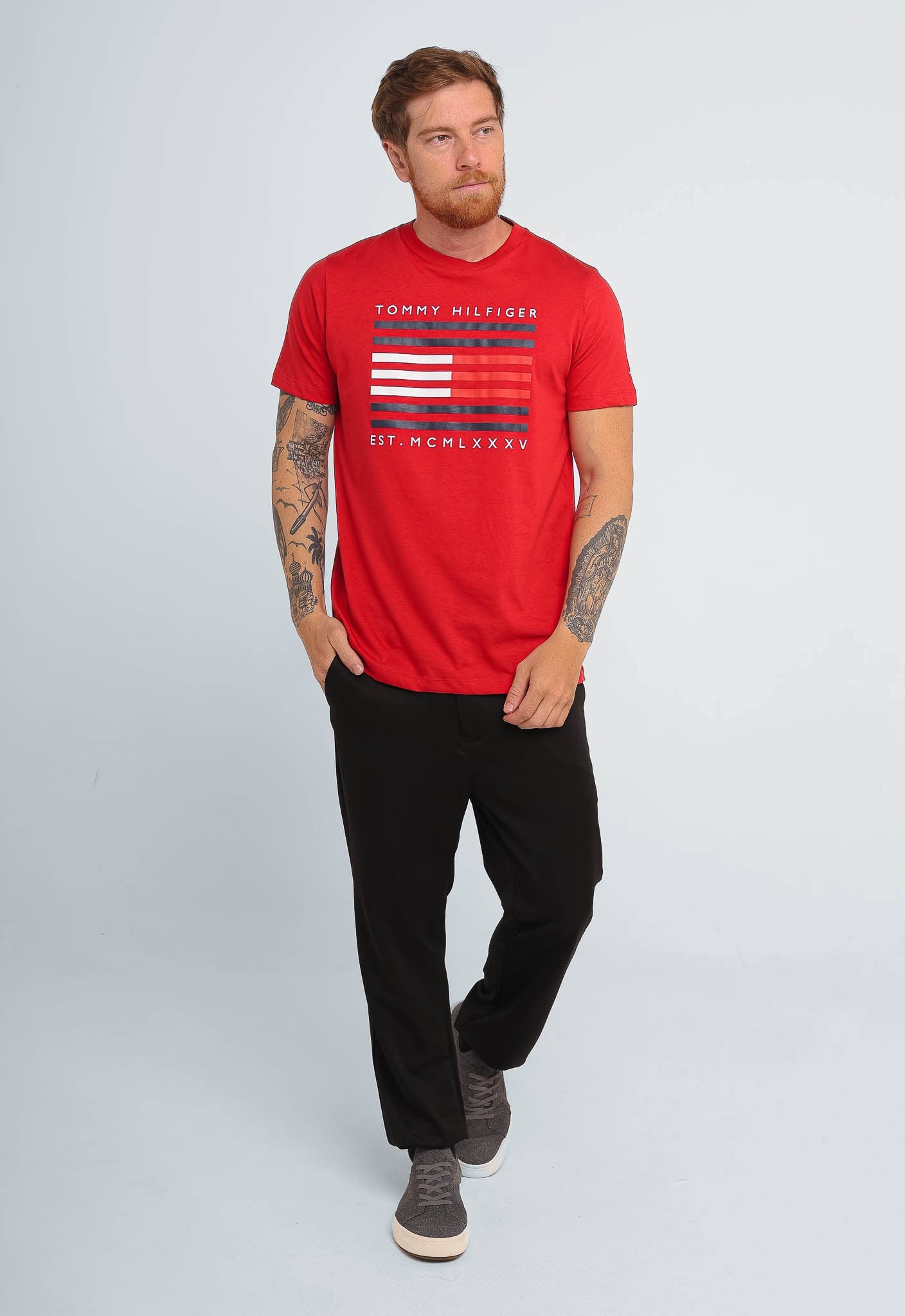 Camiseta Tommy Hilfiger Flag Stripes - Henri Store