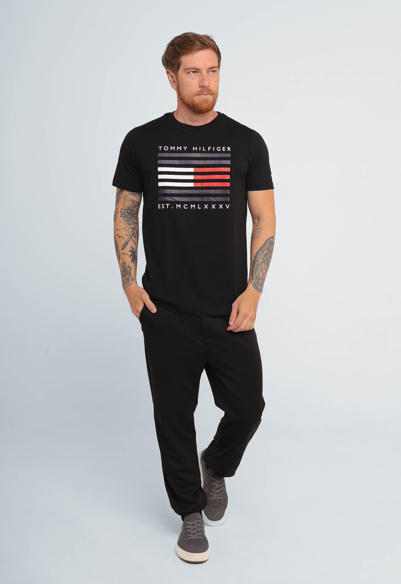 Camiseta Tommy Hilfiger Flag Stripes - Henri Store
