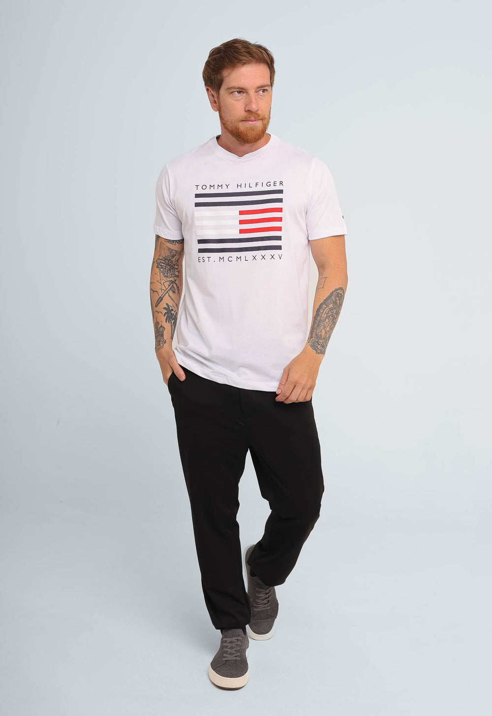 Camiseta Tommy Hilfiger Flag Stripes - Henri Store